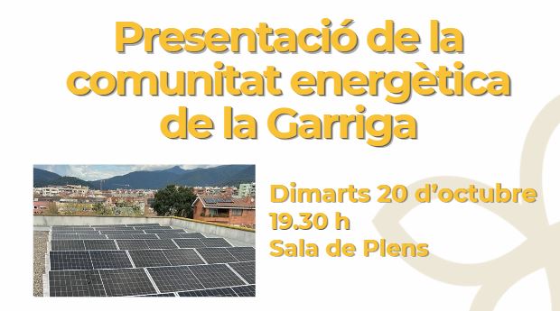 Xerrada sobre la Comunitat Energètica de la Garriga