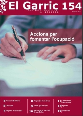 Les polítiques de foment de l'ocupació, portada d'El Garric 154